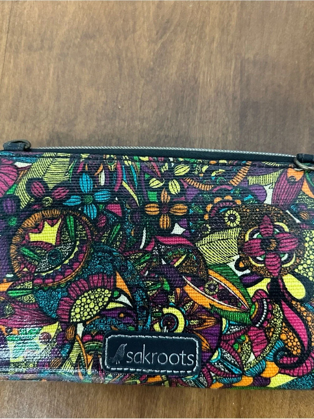 Sakroots Multicolor rainbow spirit desert smart phone Wallet with Black Snap
